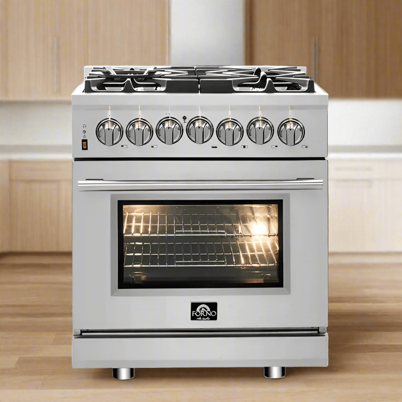 FORNO Massimo 30 Inch Freestanding Dual Fuel Range - Stainless Steel FFSGS6125 30