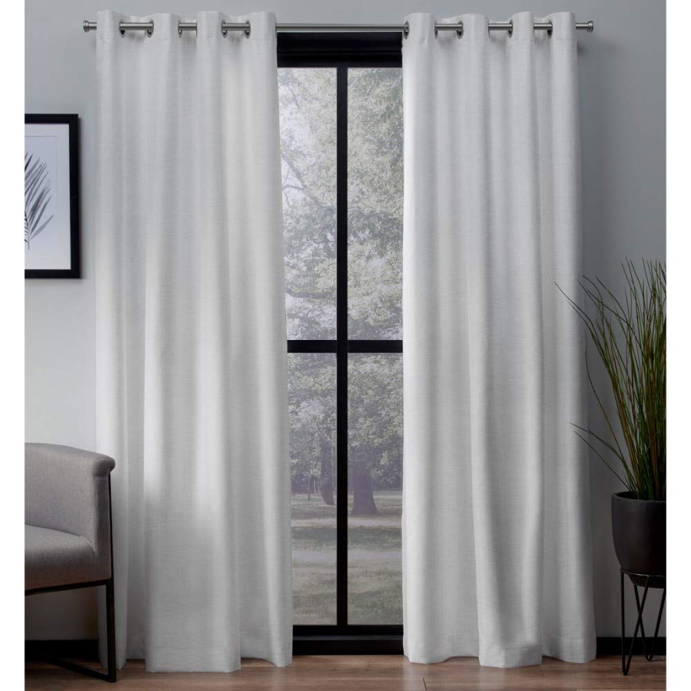Premium Textured Linen Thermal Insulated Curtains with Grommet Top - 54x84 Inches, Winter White (Set of 2 Panels) - Perfect for Living Room, Bedroom & Home Decor - Energy Efficient Window Treatment for All Seasons
