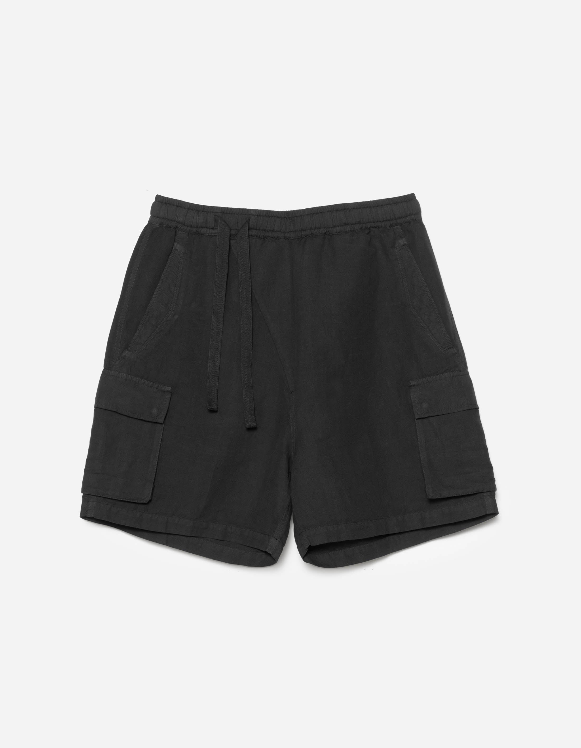 6082 Hemp Cargo Asym Track Shorts for Men - Breathable Black Workout Running Hiking Shorts with Pockets | Outdoor Sports & Gym Wear