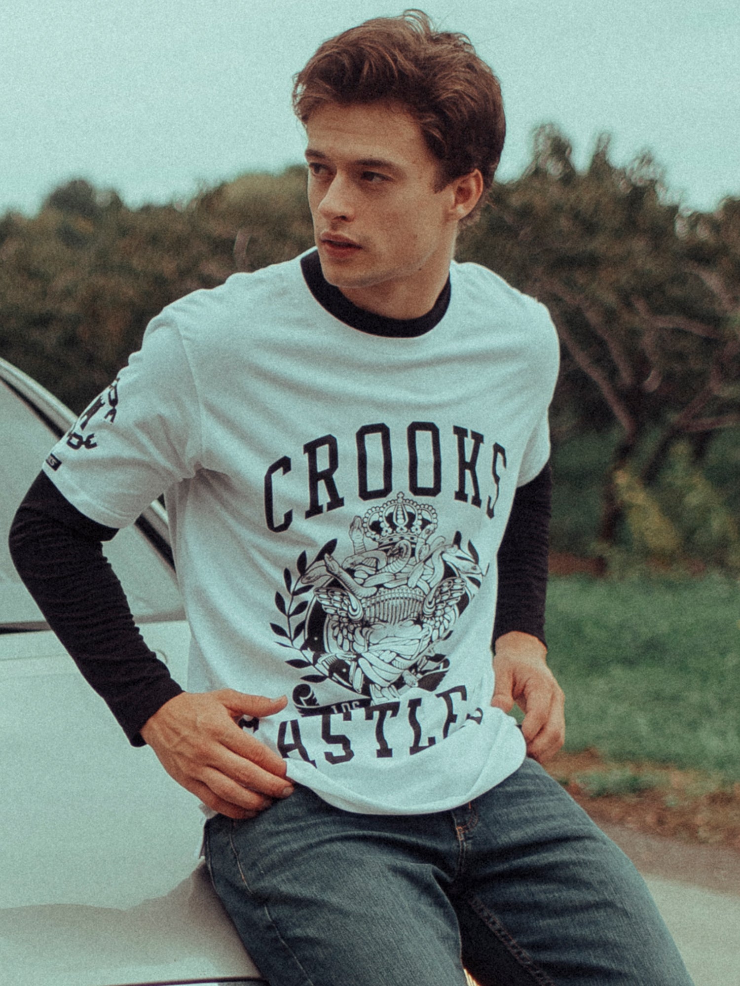 Crooks & Castles Split Hem T-Shirt for Men - Trendy Streetwear & Casual Wear - Perfect for Urban Outfits, Parties, and Everyday Style