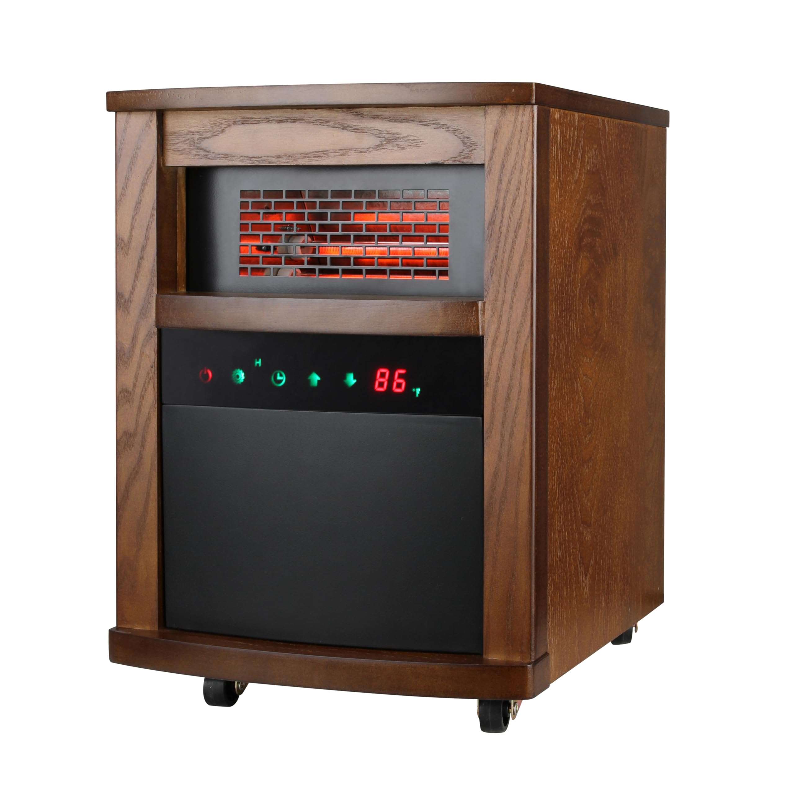 Portable Electric Infrared Quartz Heater with Remote Control - 4 Element Space Heater with Child Lock, Overheat & Tip-Over Protection - Covers 1,000 Sq Ft - Perfect for Home, Office, Bedroom & Indoor Use - Stay Warm in Winter, Energy Efficient Heating Solution for Small Spaces