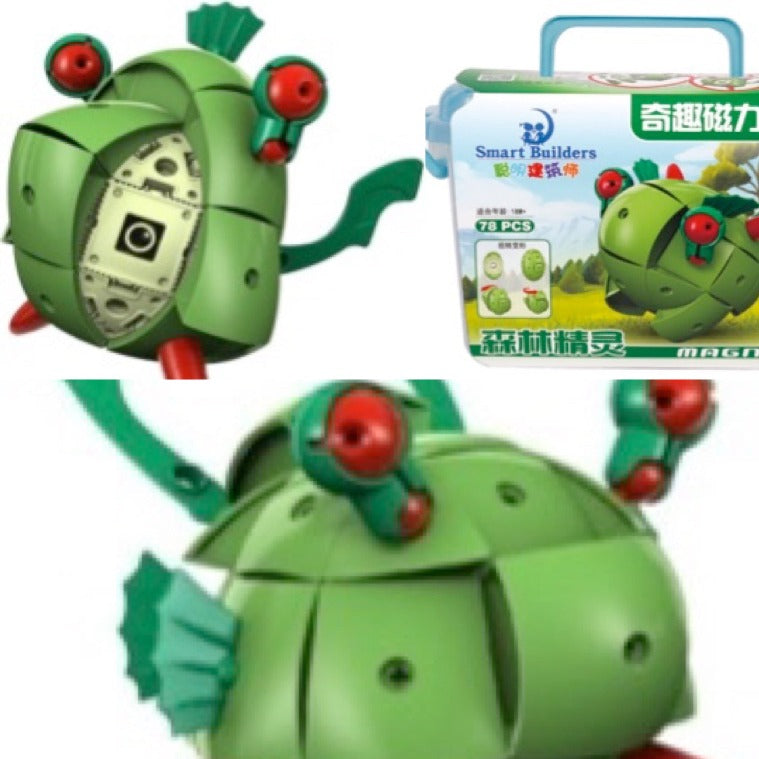 Magnetic Creatures Green - Fun Magnetic Building Toys for Kids, STEM Learning Educational Toys | Perfect for Classroom, Home Play & Creative Development