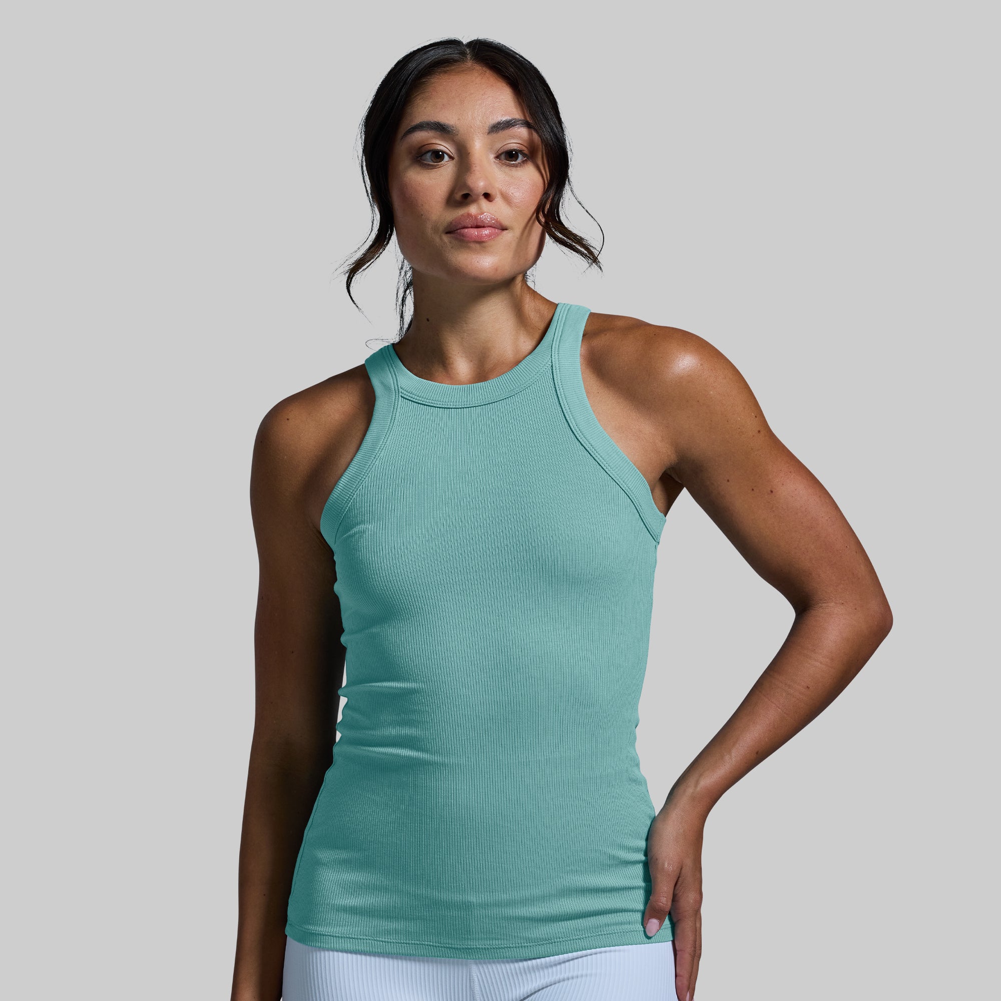 Stylish Ribbed Tank Top for Women - Comfortable Daily Wear in Nile Blue | Perfect for Casual Outfits, Layering & Summer Fashion