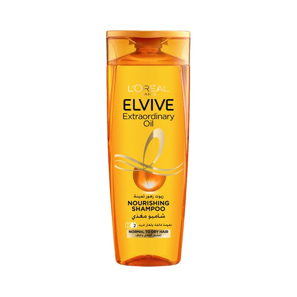 L'Oreal Elvive Extraordinary Oil Nourishing Shampoo for Normal to Dry Hair - Hydrating & Repairing Formula with Argan Oil - Perfect for Daily Hair Care & Scalp Nourishment