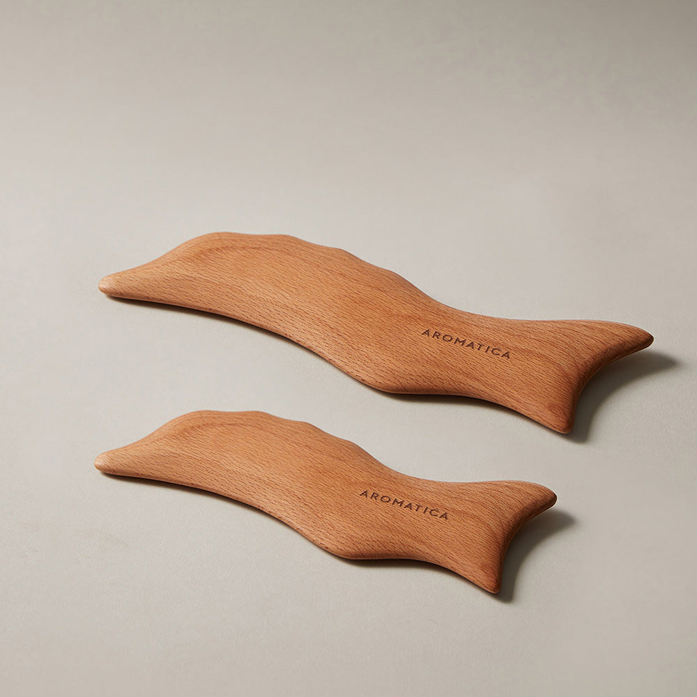 Aromatica Wooden Dolphin Face & Body Massager - Handheld Massage Tool for Relaxation, Stress Relief & Muscle Tension - Perfect for Home Spa, Yoga & Self-Care Routines