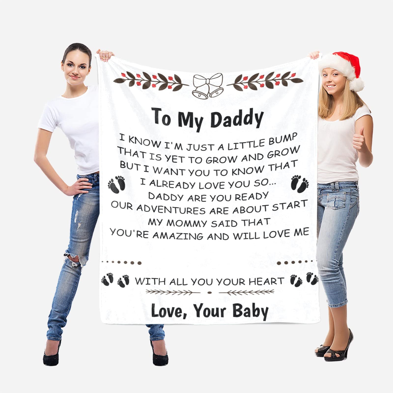 Personalized Father's Day Blanket from Baby - Custom Dad Blanket with Love Letter Design - Cozy Fleece Throw for Dad Gifts - Perfect for Father's Day, Birthday & Anniversary Presents - Great for Cuddling, Home Decor & Special Occasions