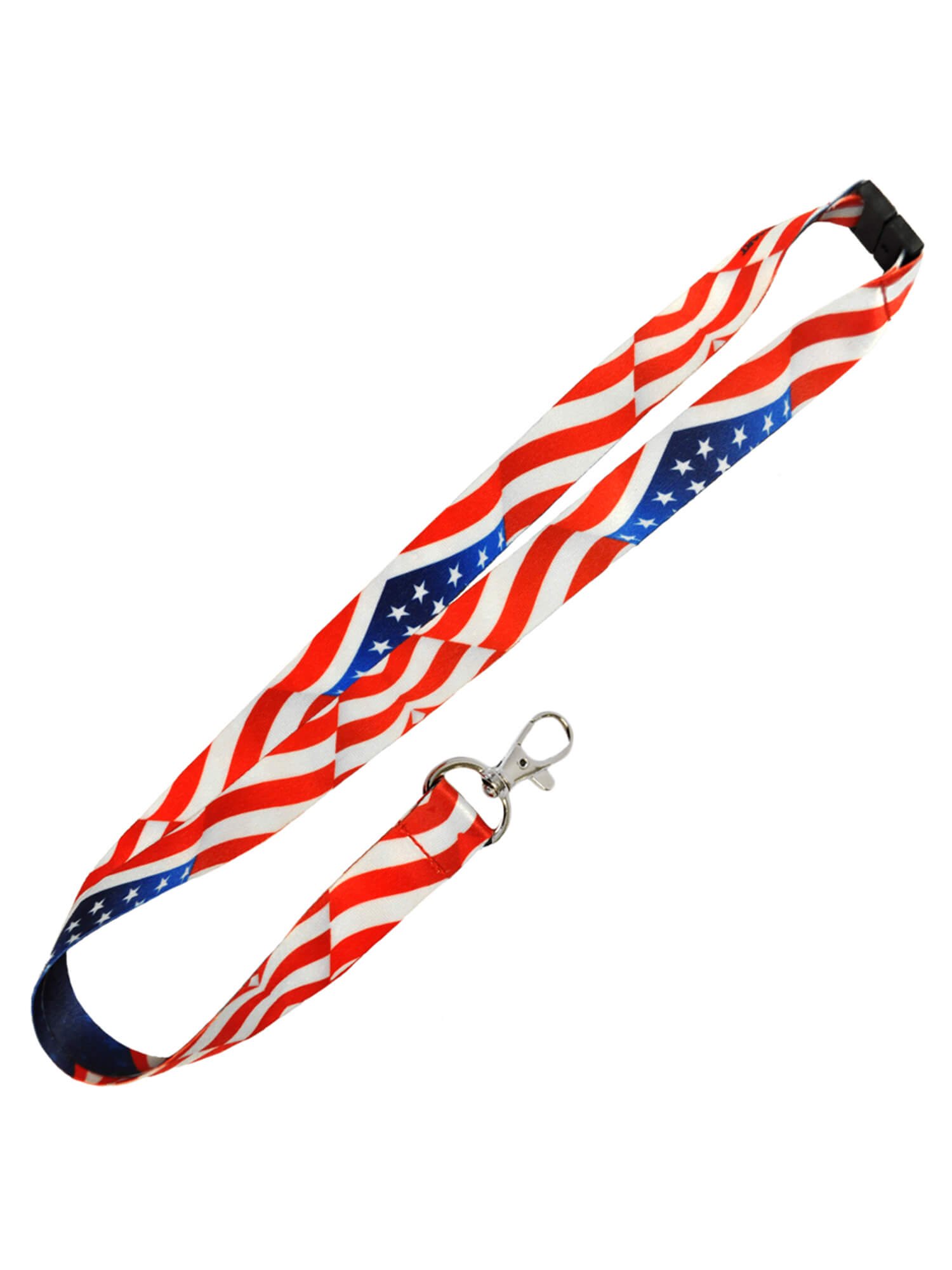 Patriotic Waving American Flag Lanyard with Safety Breakaway Clasp - Perfect for ID Badges, Keys & Events | PinMart