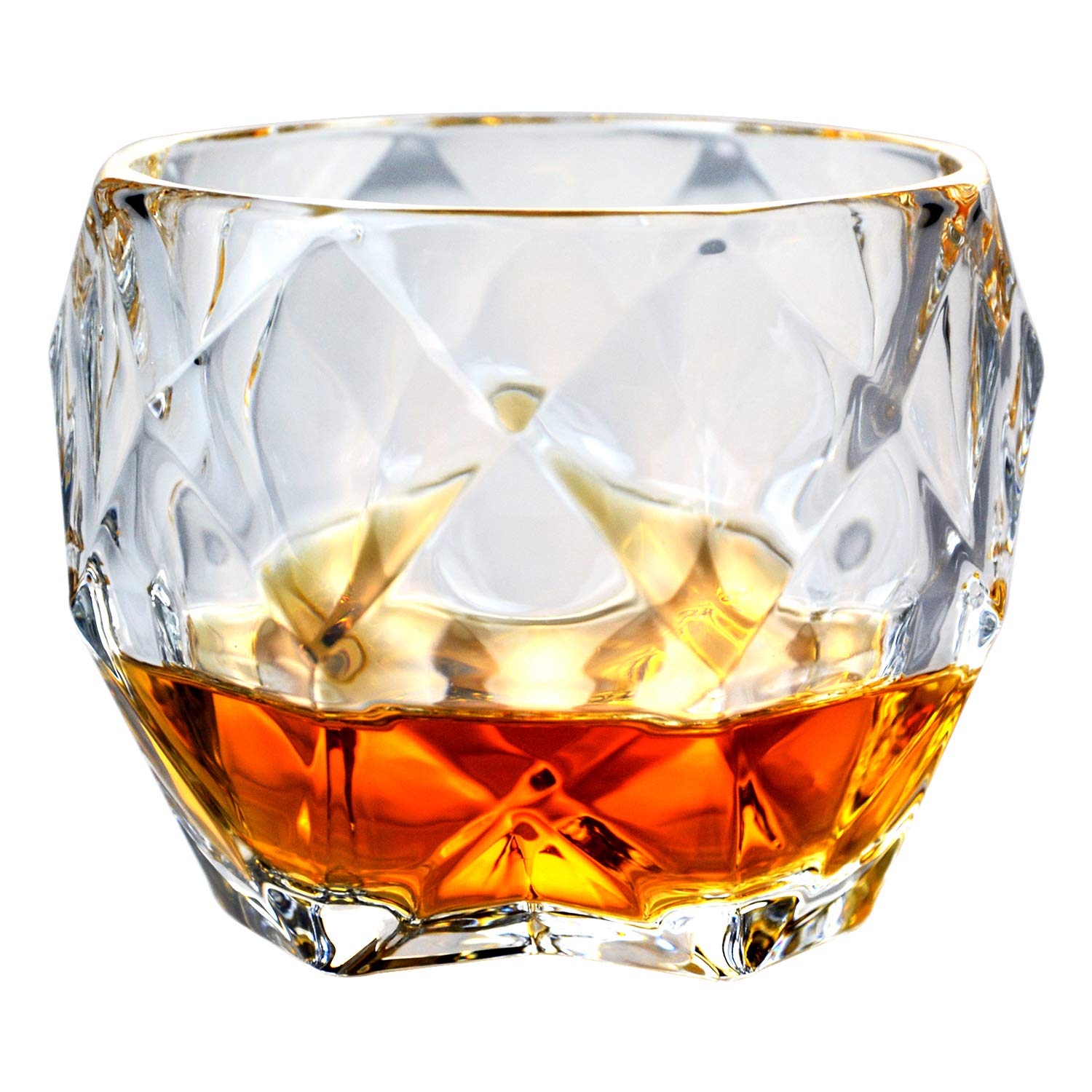 Ravenscroft Crystal Larchmont Decanter Gift Set - 30 oz Glass Decanter with 4 (10.5 oz) Whiskey Tumbler Glasses - Elegant Barware for Home Entertaining, Wedding Gifts & Whiskey Lovers