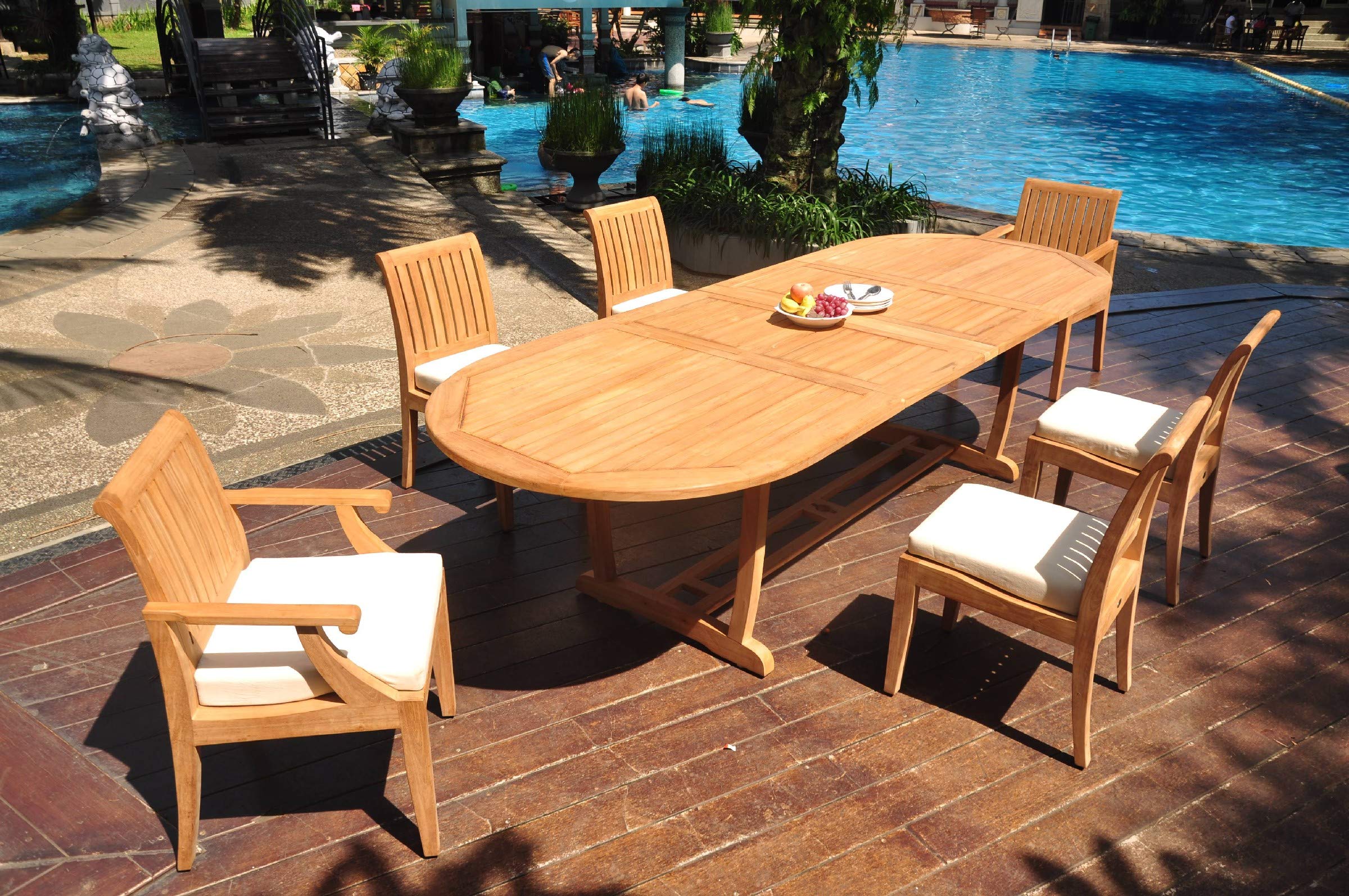 Premium 6-Piece Teak Wood Dining Set with 118