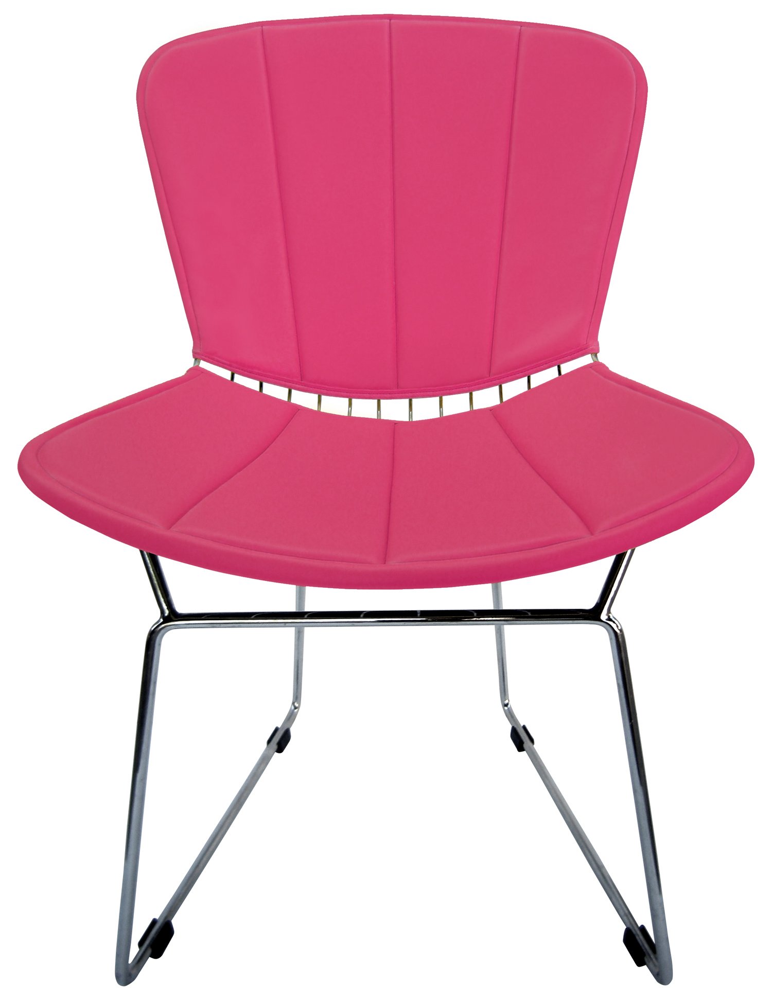 Bertoia Side Chair Full Cushion & Back Pad - Vinyl Upholstered Seat Cover - Fits Original & Reproduction Chairs (Flamingo Pink) - Perfect for Dining Rooms, Offices & Mid-Century Modern Decor