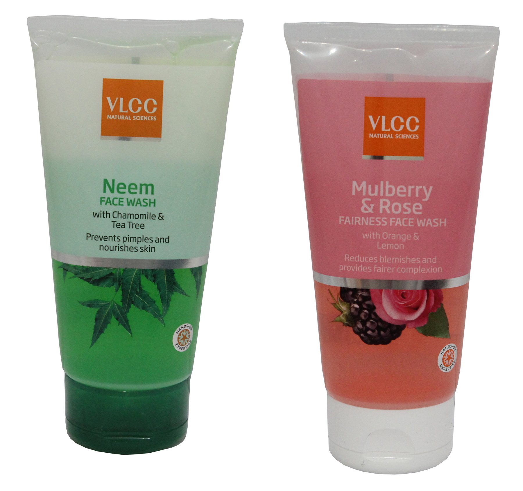VLCC Combo Pack: Neem Face Wash (150ml) & Mulberry Rose Face Wash (150ml) - Deep Cleansing for Acne & Glowing Skin - Perfect for Daily Skincare Routine & Travel Essentials