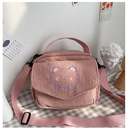 Women's Canvas Zipper Tote Bag - Corduroy Shoulder Messenger Purse for Students, Travel & Daily Use | Durable Small Satchel Handbag for Work, School & Shopping