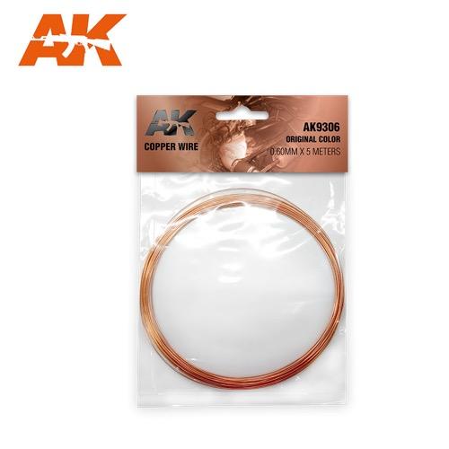 AK Interactive 9306 Copper Wire 0.60mm x 5m - High Quality Craft Wire for Model Building, Jewelry Making & DIY Projects - Perfect for Miniatures, Electrical Components & Artistic Creations