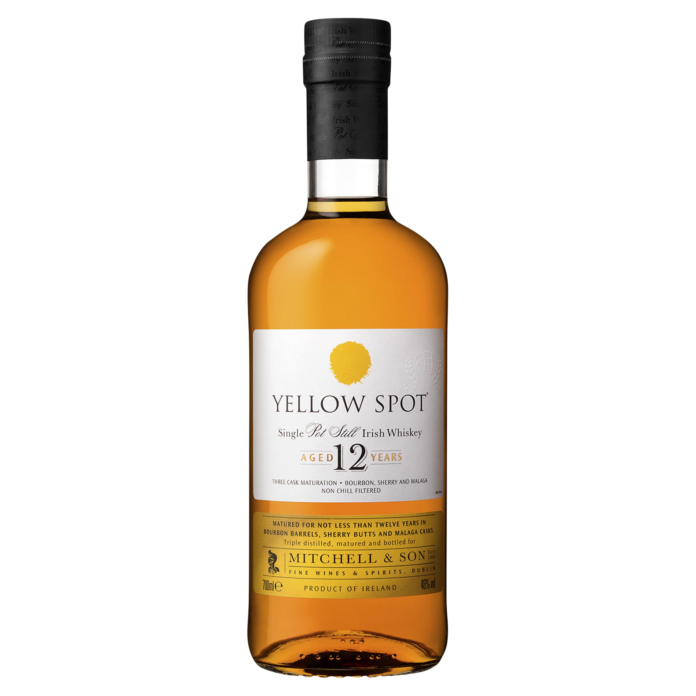 Yellow Spot County Cork 12 Year Old Single Pot Still Irish Whiskey 70cl | Premium Aged Irish Whisky for Special Occasions & Whiskey Collectors