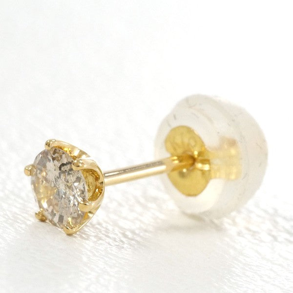 18K Yellow Gold Brown Diamond Stud Earrings 0.14ct - Elegant Solitaire Jewelry for Women, Perfect for Weddings, Parties & Everyday Wear