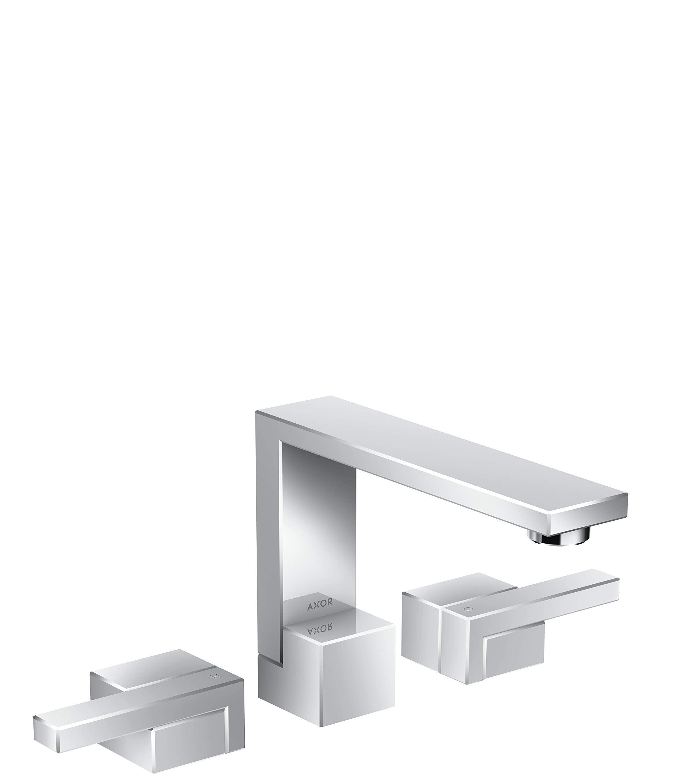 AXOR Edge Avantgarde 2-Handle 3.6-inch Tall Chrome Bathroom Sink Faucet - Model 46050001 | Modern Waterfall Spout for Vanity & Powder Room Installation