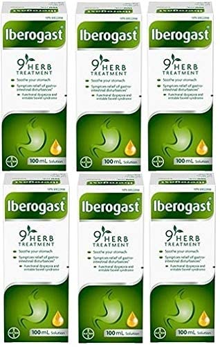 Iberogast Digestive Relief Drops - 100mL (6 Bottles) for Stomach Pain, Bloating & IBS Symptoms - Supports Gut Health & Digestion - Perfect for Travel, Stress Relief & After Meals