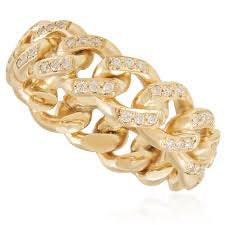 Men's Cuban Link Ring 14K Gold Plated Stainless Steel Hip Hop Jewelry for Men - Perfect Gift for Birthday, Anniversary & Special Occasions