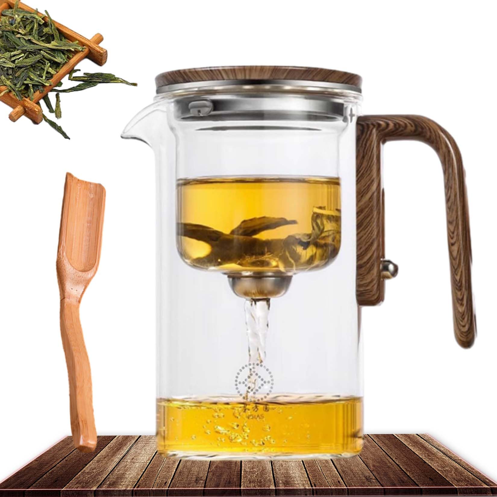 Enchanted Magnetic Glass Teapot with Infuser - 600ml Water Separation Loose Leaf Tea Pot for Witchcraft & Herbal Brewing - Perfect for Tea Ceremonies, Meditation & Spiritual Practices
