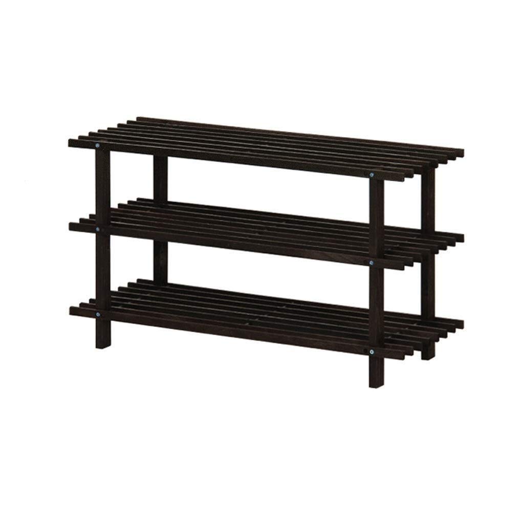 QTCWRL Shoe Cabinet - 5-Tier Dustproof Shoe Rack for Home Entryway - Solid Pine Wood Storage Organizer for Shoes, Boots & Sandals - Space Saving Hallway Furniture (Black) | Perfect for Apartments, Dorms & Small Spaces