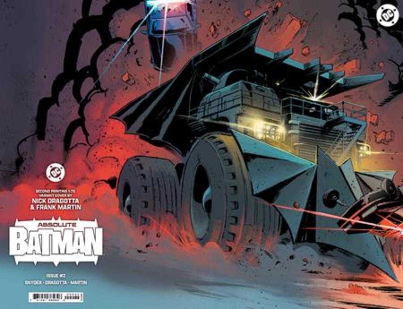 Absolute Batman #2 2nd Print Cover D 1:25 Nick Dragotta Batmobile Wraparound Variant - Rare Comic Book Collectible for DC Fans & Pop Culture Enthusiasts | Perfect for Display, Gifts & Investment