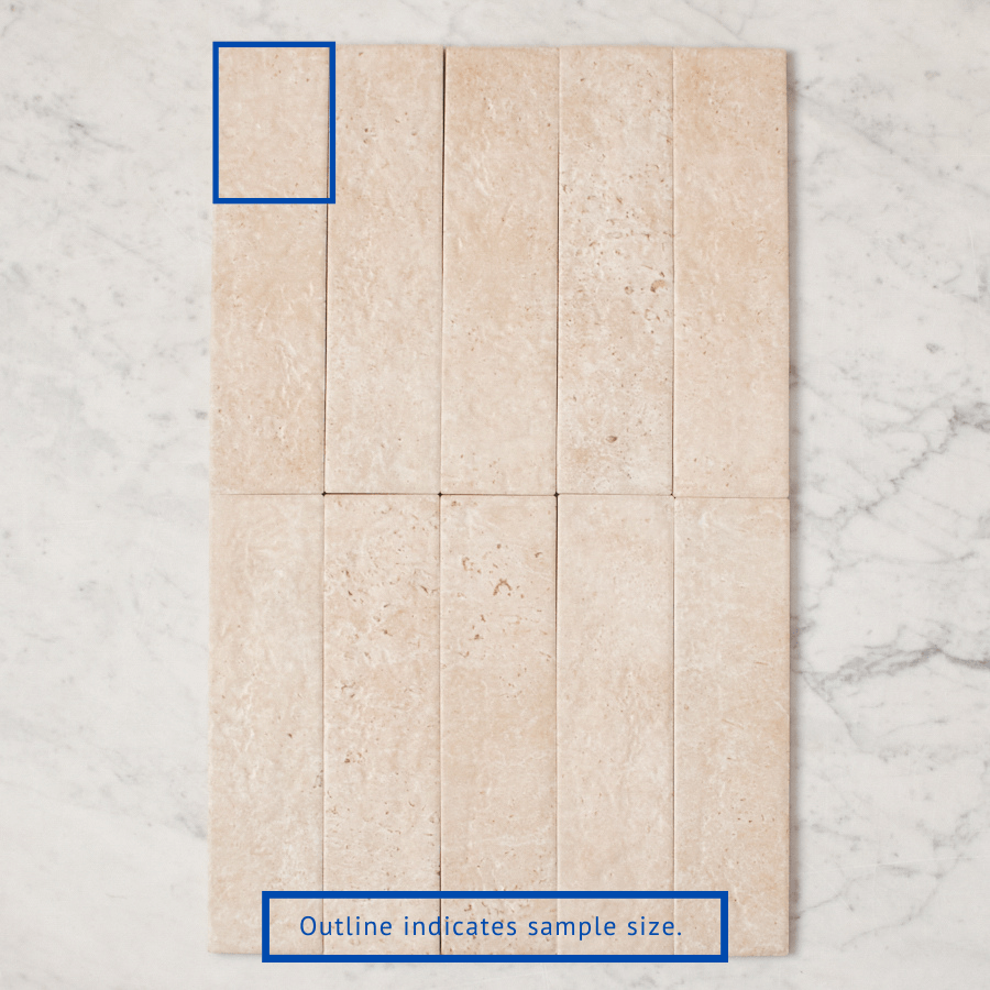 Thirroul Travertine Look Matte Subway Tile Sample - Natural Stone Effect Peel and Stick Backsplash for Kitchen, Bathroom & DIY Home Decor