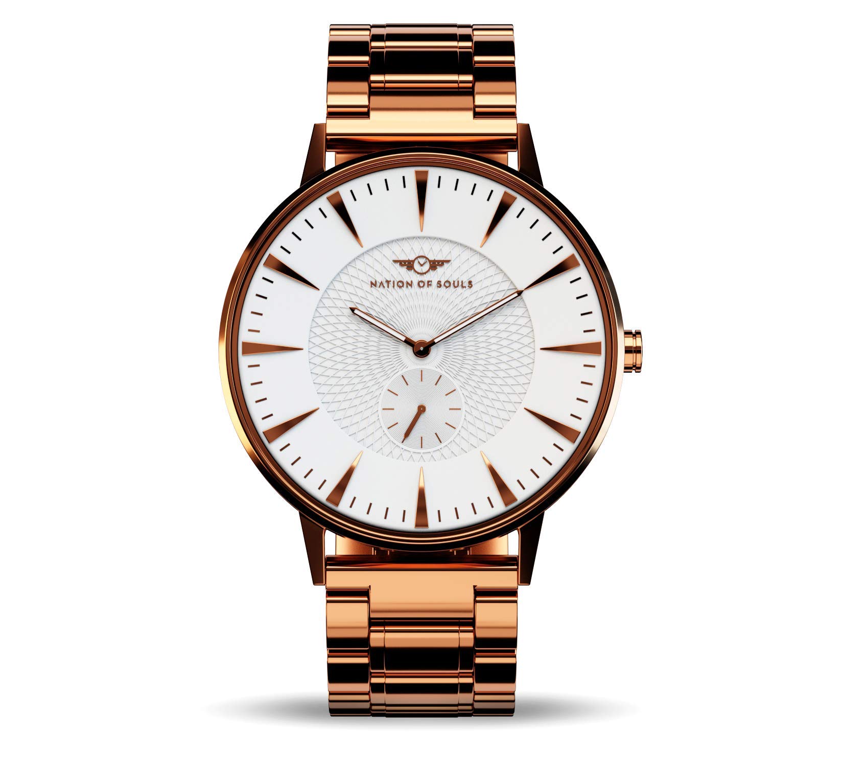 Nation of Souls Eclipse Collection - 42mm Men's Stainless Steel Analog Watch with 20mm Strap, Water Resistant, British Design - Perfect for Business, Casual & Outdoor Activities