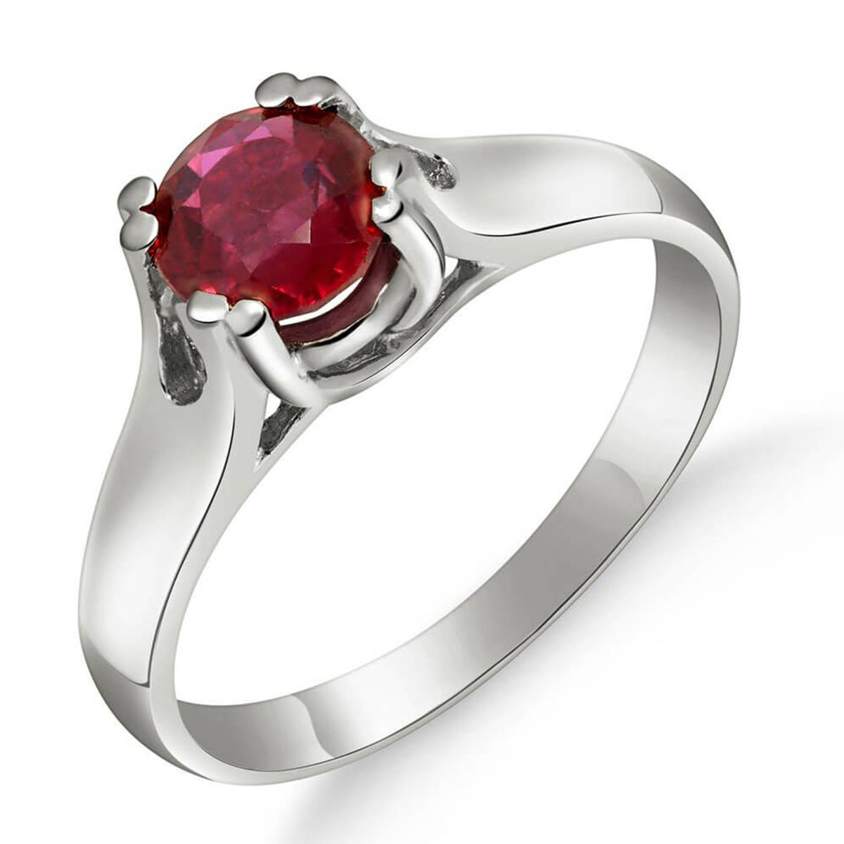 1.35 Carat 14K Solid White Gold Ruby Engagement Ring for Women - Perfect for Proposals, Anniversaries & Romantic Occasions