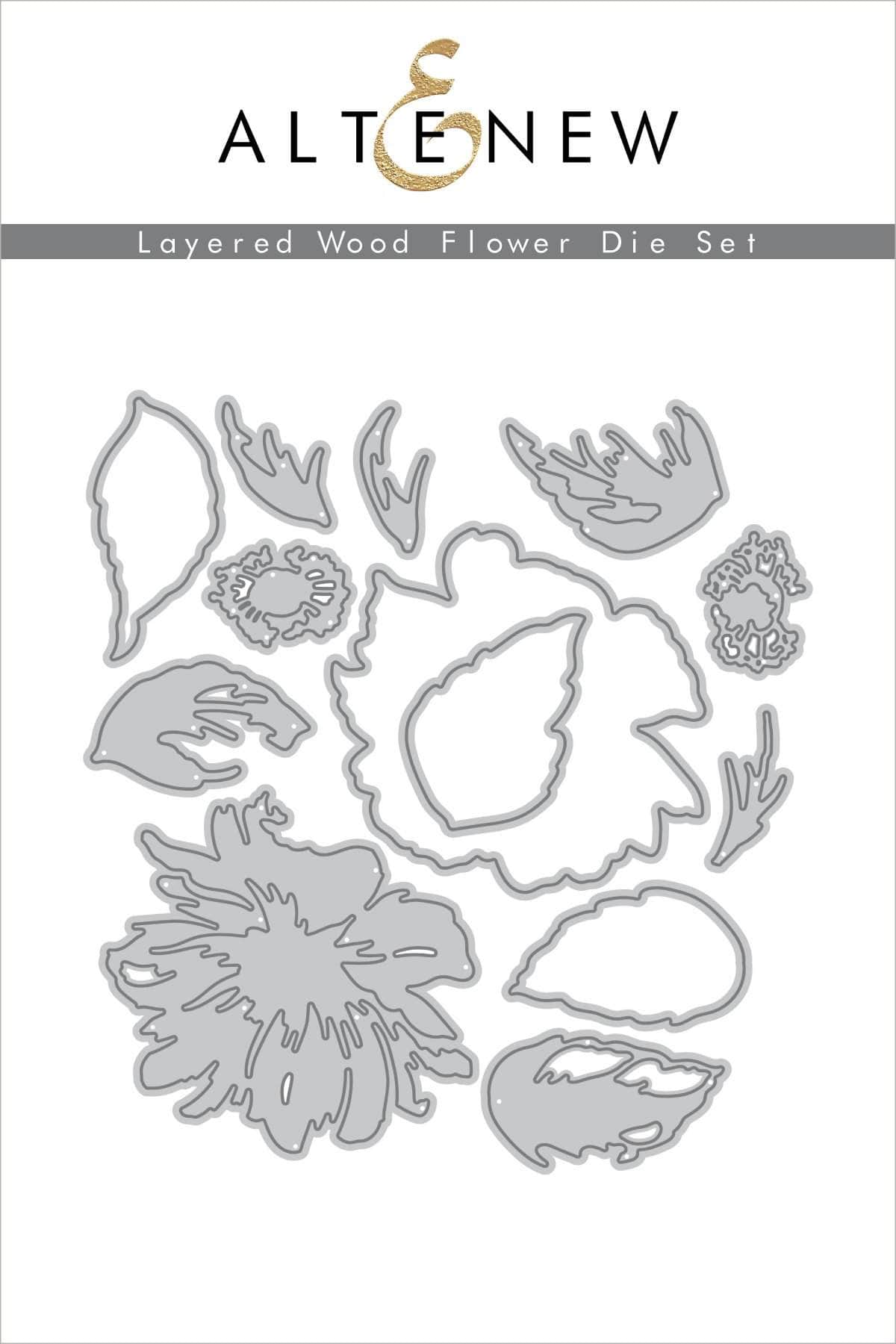 Layered Wood Flower Die Set for DIY Scrapbooking, Card Making & Paper Crafts - Perfect for Handmade Greeting Cards, Invitations & Home Decor