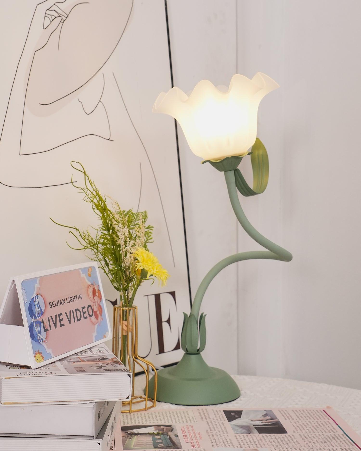 Elegant Lily Flower Table Lamp - Soft Glow Bedside Light for Bedroom, Living Room, or Nursery Decor - Perfect for Relaxation and Ambiance