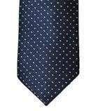 Cavani Navy & White Polka Dot Silk Tie Set for Men - Perfect for Weddings, Business Meetings & Formal Occasions