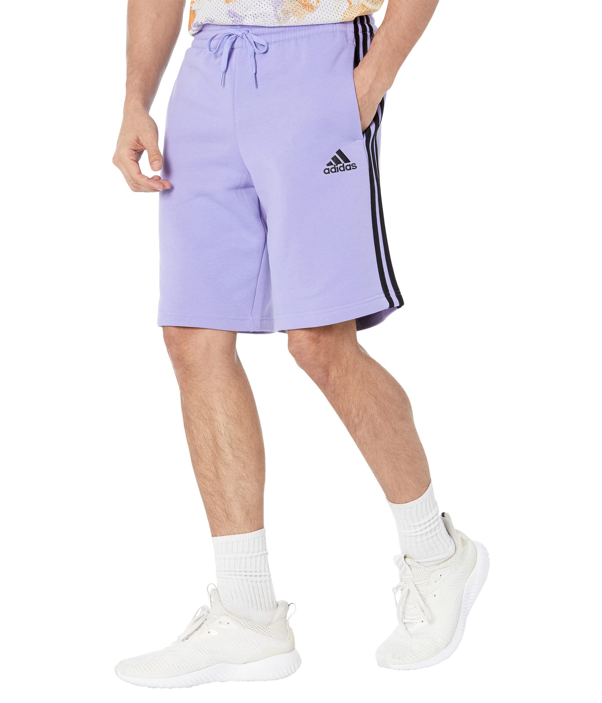 Adidas Men's Essentials Fleece 3-Stripes Athletic Shorts - Comfortable Workout & Lounge Shorts for Running, Gym, and Casual Wear