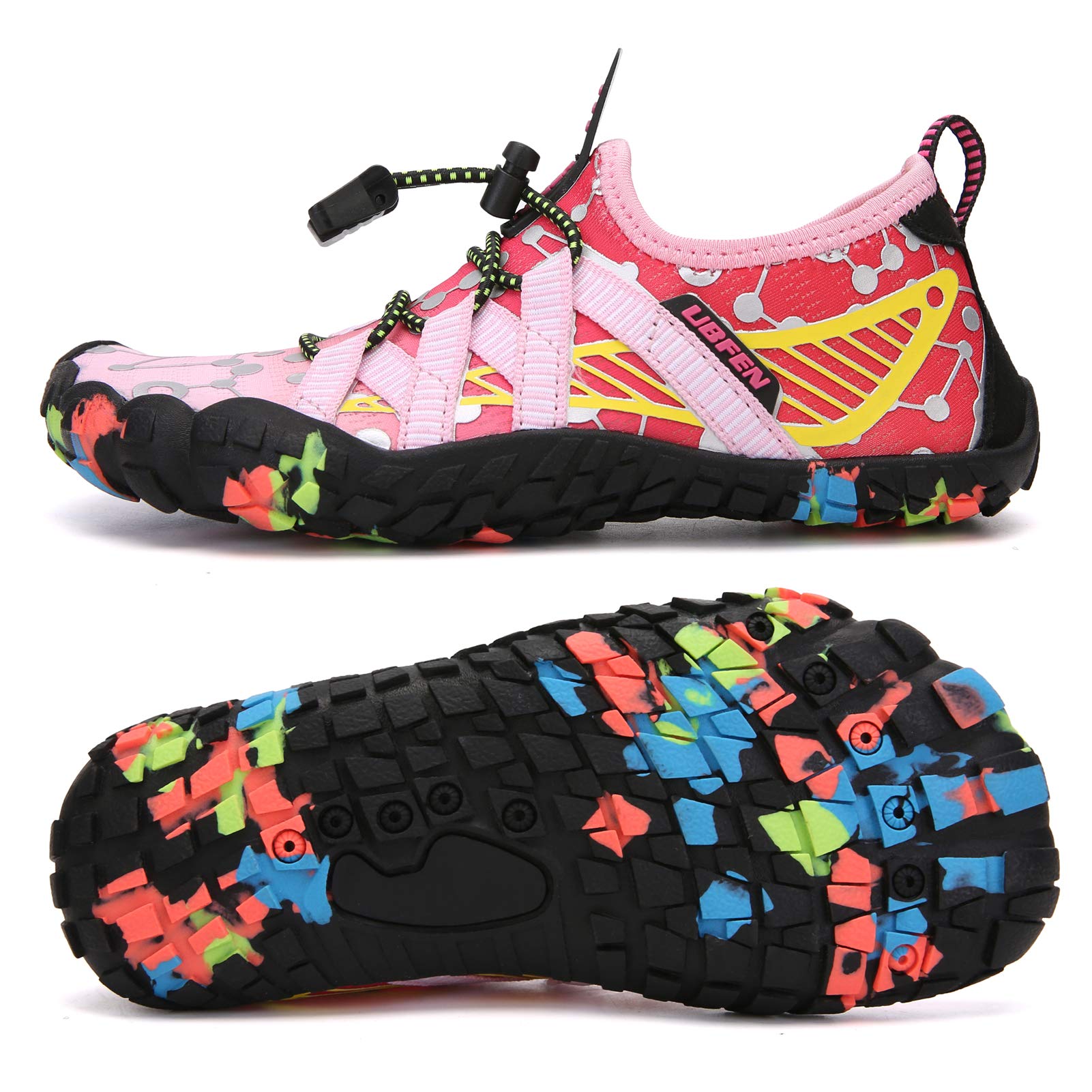 UBFEN Kids Water Shoes for Boys & Girls - Quick-Dry Aqua Socks for Beach, Pool & Sports - Barefoot Swim Shoes for Toddlers to Big Kids - Lightweight for Swimming, Surfing & Water Activities