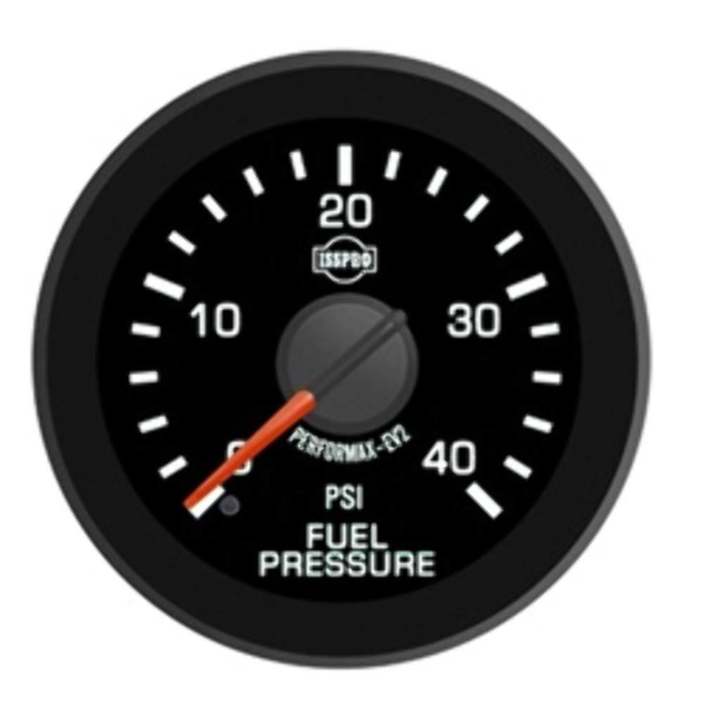 EV² Fuel Pressure Gauge 0-40 PSI - R17055 Full Kit with Black Face, Red Pointer & Green Backlight | Black Bezel & Hub | Perfect for Automotive Performance & Racing Applications