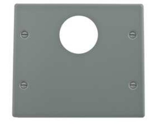 Hubbell HBL4747JXGY 2 Gang Steel Metal Raceway Cover Plate, 1.56
