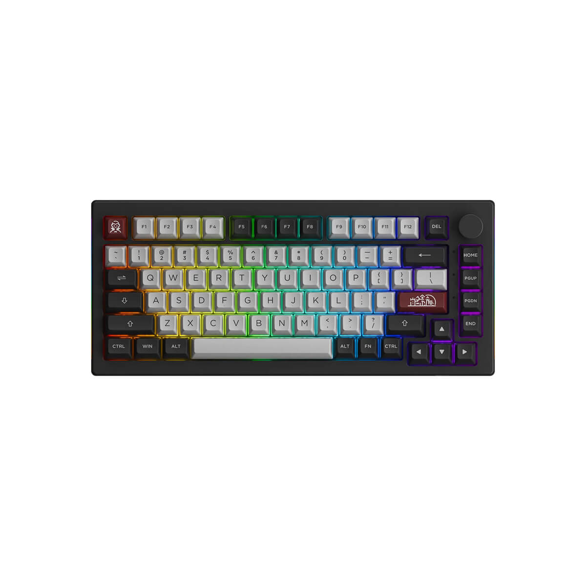 Akko 5075B Plus Dracula Castle Wireless RGB Mechanical Gaming Keyboard - Hot Swappable with Cream Yellow Switches - Perfect for Typing, Gaming & Office Work