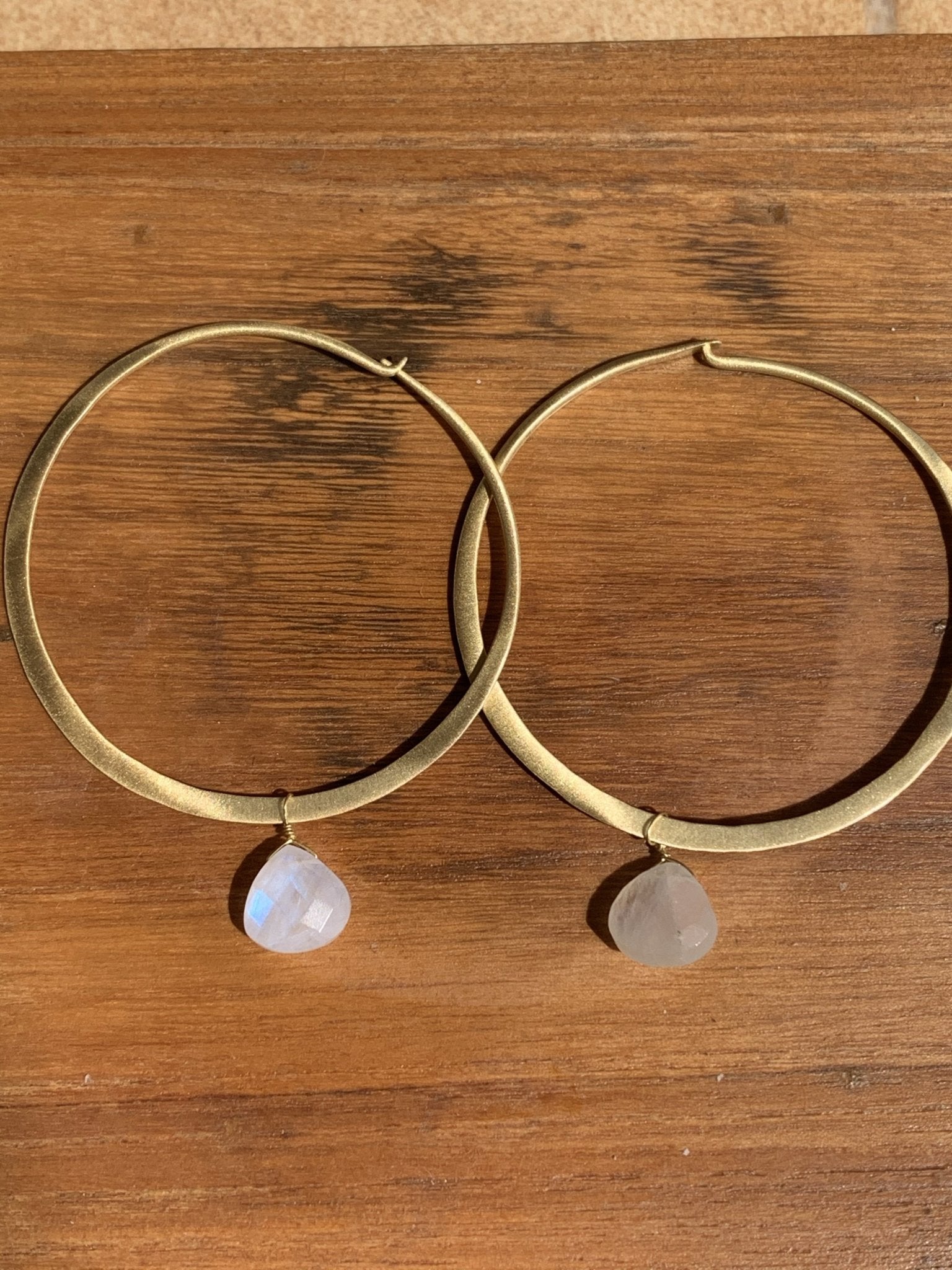 Moon Gemstone Designer Earrings for Women - Handmade Sterling Silver Dangle Earrings - Elegant Boho Jewelry Gift for Party, Wedding & Special Occasions