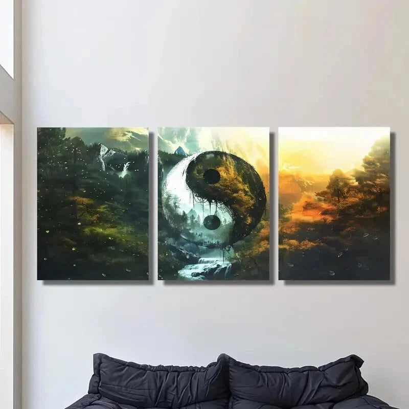 3-Piece Natural Landscape Painting Wall Art Set - Framed Canvas 40x60cm (16x24in) - High Quality Print - 100% Australian Made - Ready to Hang - Perfect for Living Room, Bedroom & Office Decor
