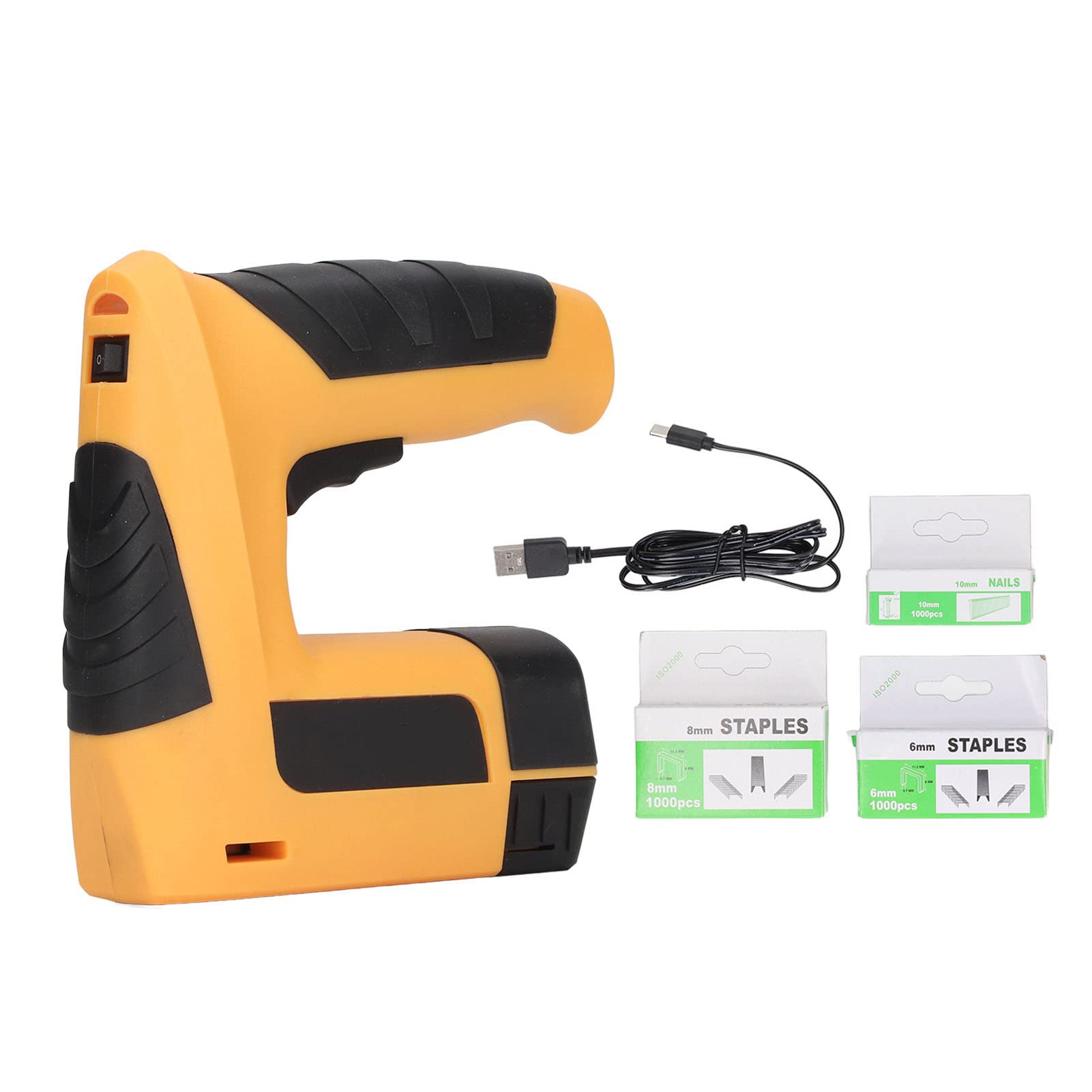 USB Rechargeable Cordless Electric Staple Gun - 30 Nails/Min, 10mm Depth, Lithium Battery Powered - Perfect for DIY Projects, Home Repairs & Upholstery