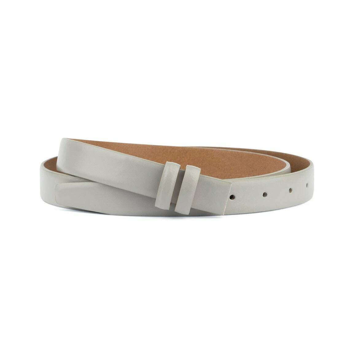 1 Inch Grey Leather Belt Strap No Buckle - Replacement Band for Cartier Men's 25mm Watch | Dress & Casual Style Accessory