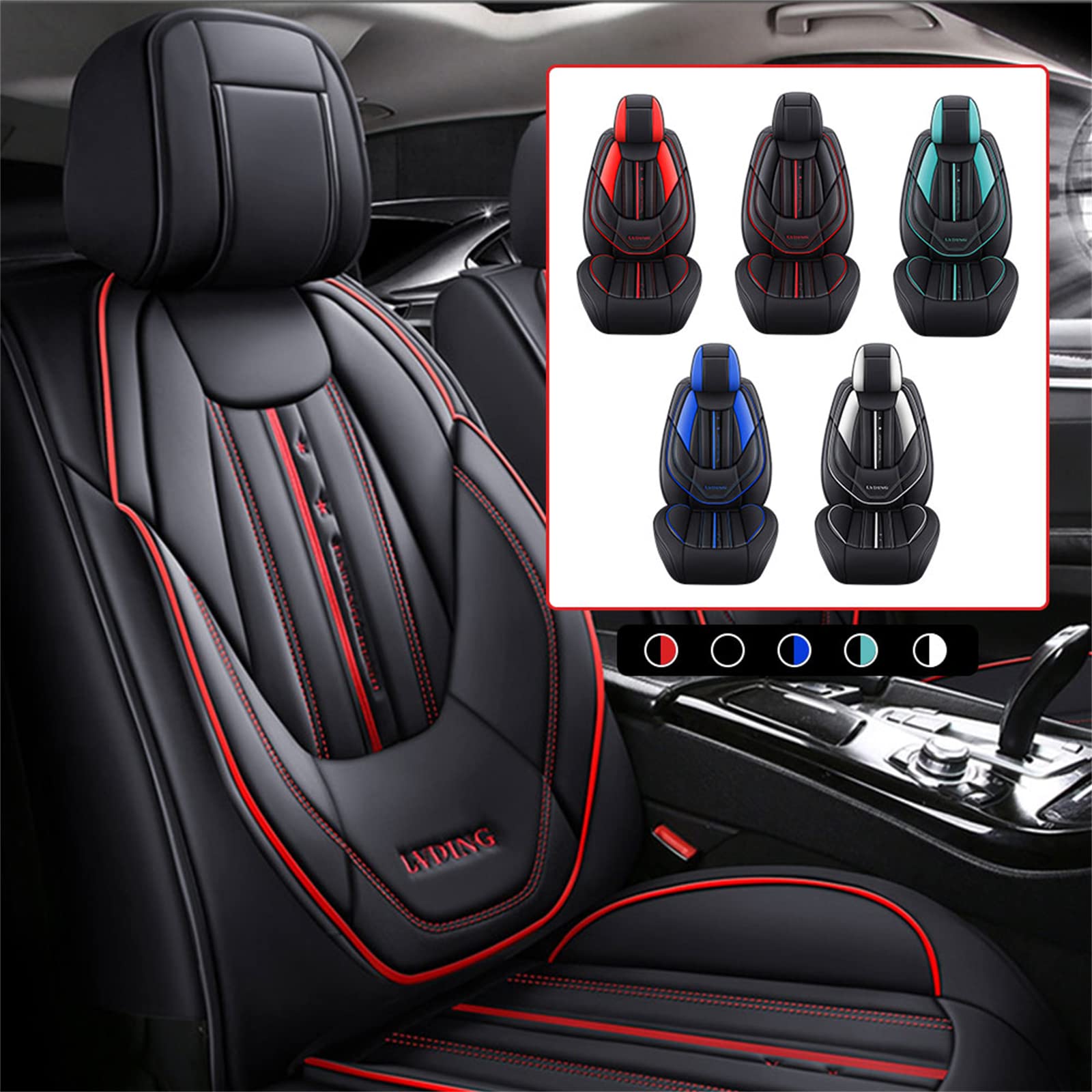 Universal Car Seat Covers Full Set for Honda Civic 2004-2021 Models - 5-Seat All-Weather Waterproof Vehicle Cushion Protectors (Black) - Perfect for Daily Commuting, Road Trips and Family Travel