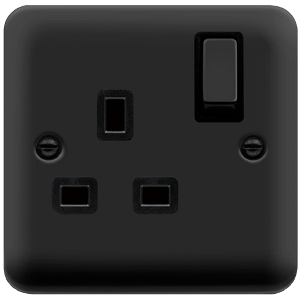 Click Deco Plus Matt Black 13A Single Socket DPMB535BK - Modern Electrical Outlet for Home, Office & Commercial Use