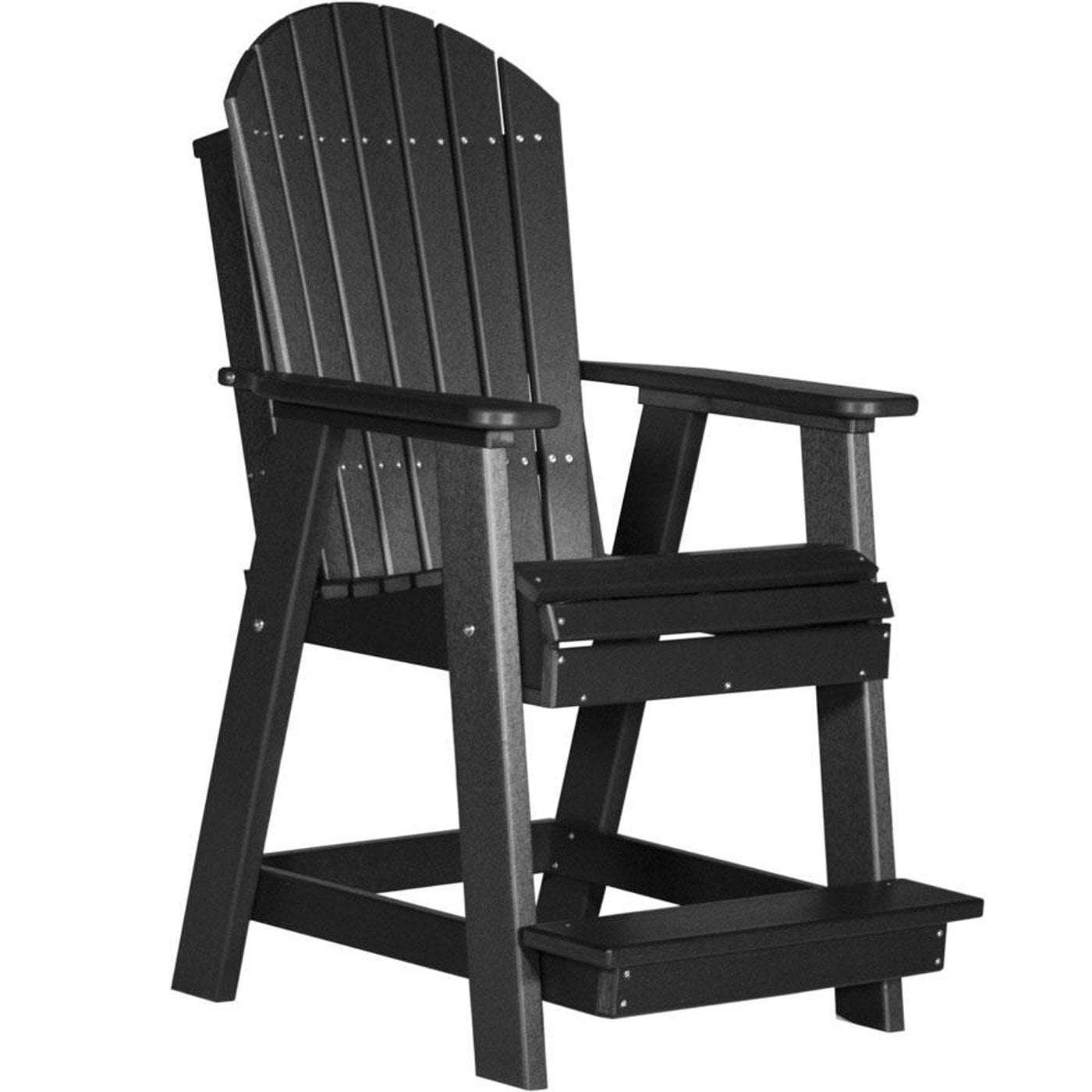 Eco-Friendly Black Recycled Plastic Adirondack Chair - Outdoor Patio, Garden & Balcony Seating - Durable & Weather-Resistant for Relaxing in Backyard, Poolside or Deck