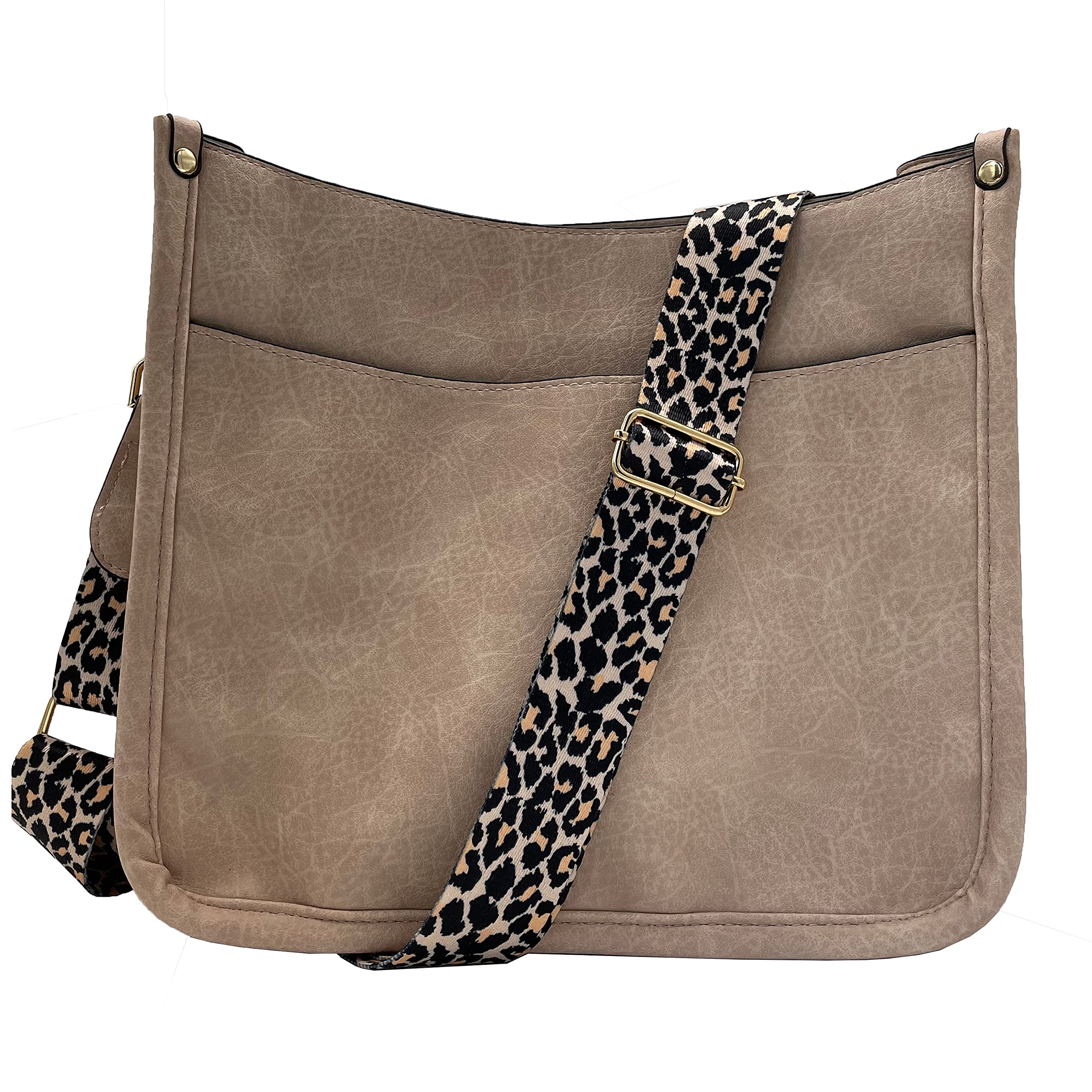 HAIBOLAN Leopard Print Guitar Strap Crossbody Bag for Women - Genuine Leather Animal Print Purse | Perfect for Concerts, Music Festivals & Everyday Use
