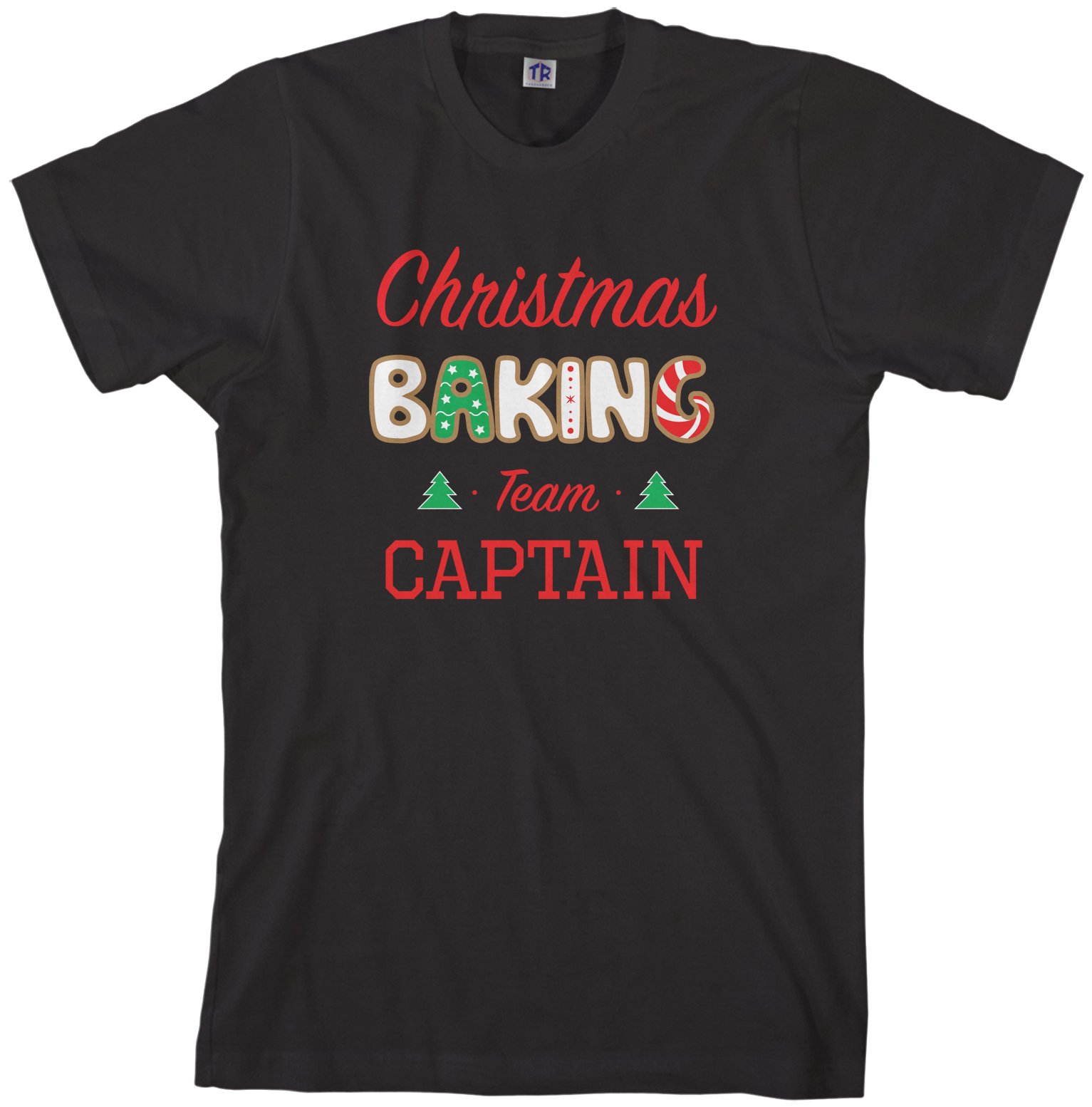 Threadrock Men's Christmas Baking Team Captain T-Shirt - Funny Holiday Cooking Crew Gift for Dad, Husband - Perfect for Christmas Parties, Family Baking & Festive Gatherings