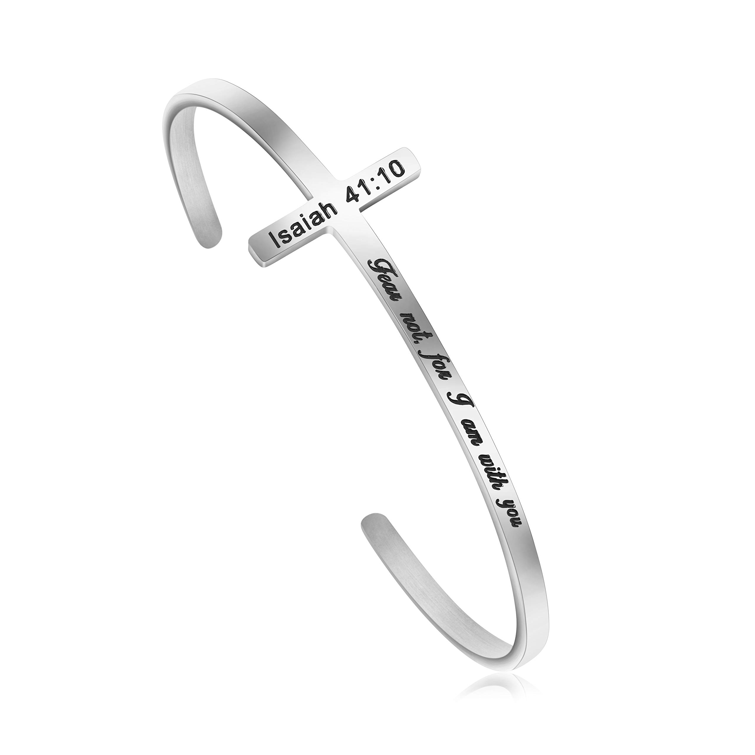 Rose Gold Christian Cross Bracelet for Women - Baptism, Birthday & Christmas Gifts for Her