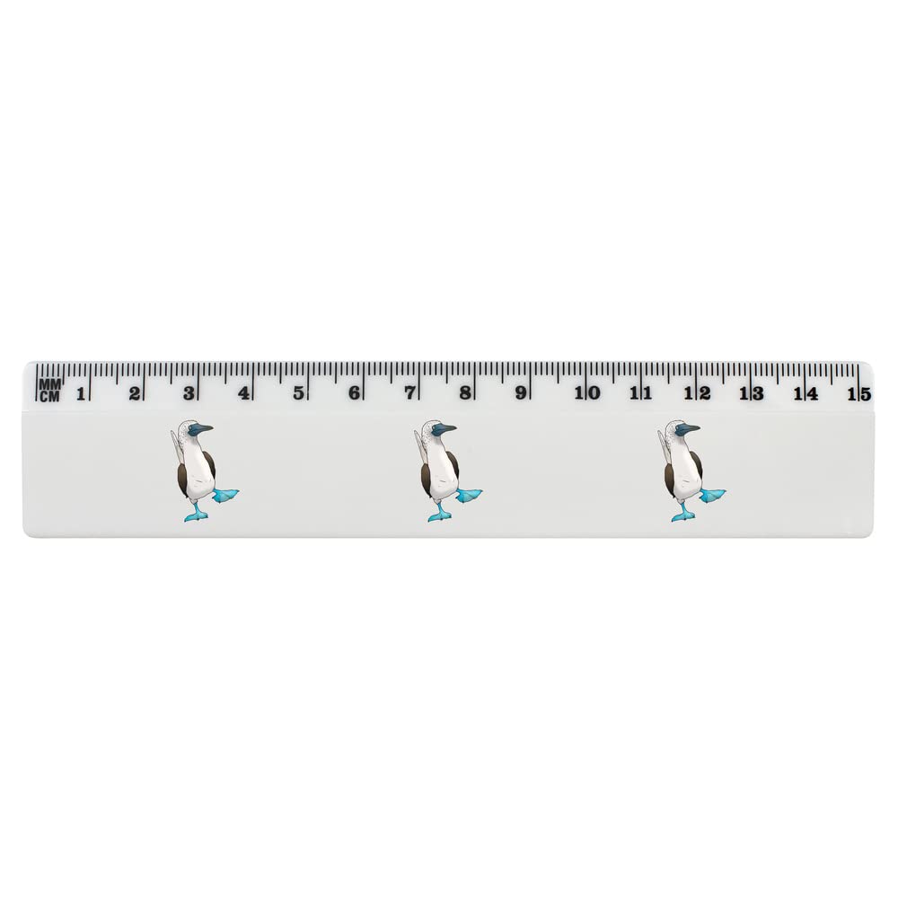 Azeeda Blue Footed Booby Bird 6 Inch White Plastic Ruler with Measurement Marks - School Supplies, Office Stationery, Art Projects & DIY Crafts (RL00068997)