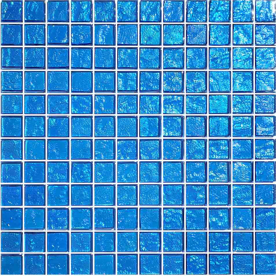 Iridescent Clear Glass Pool Tile Pale Blue 1x1 - Stunning Mosaic for Swimming Pools, Backsplashes & Bathroom Decor