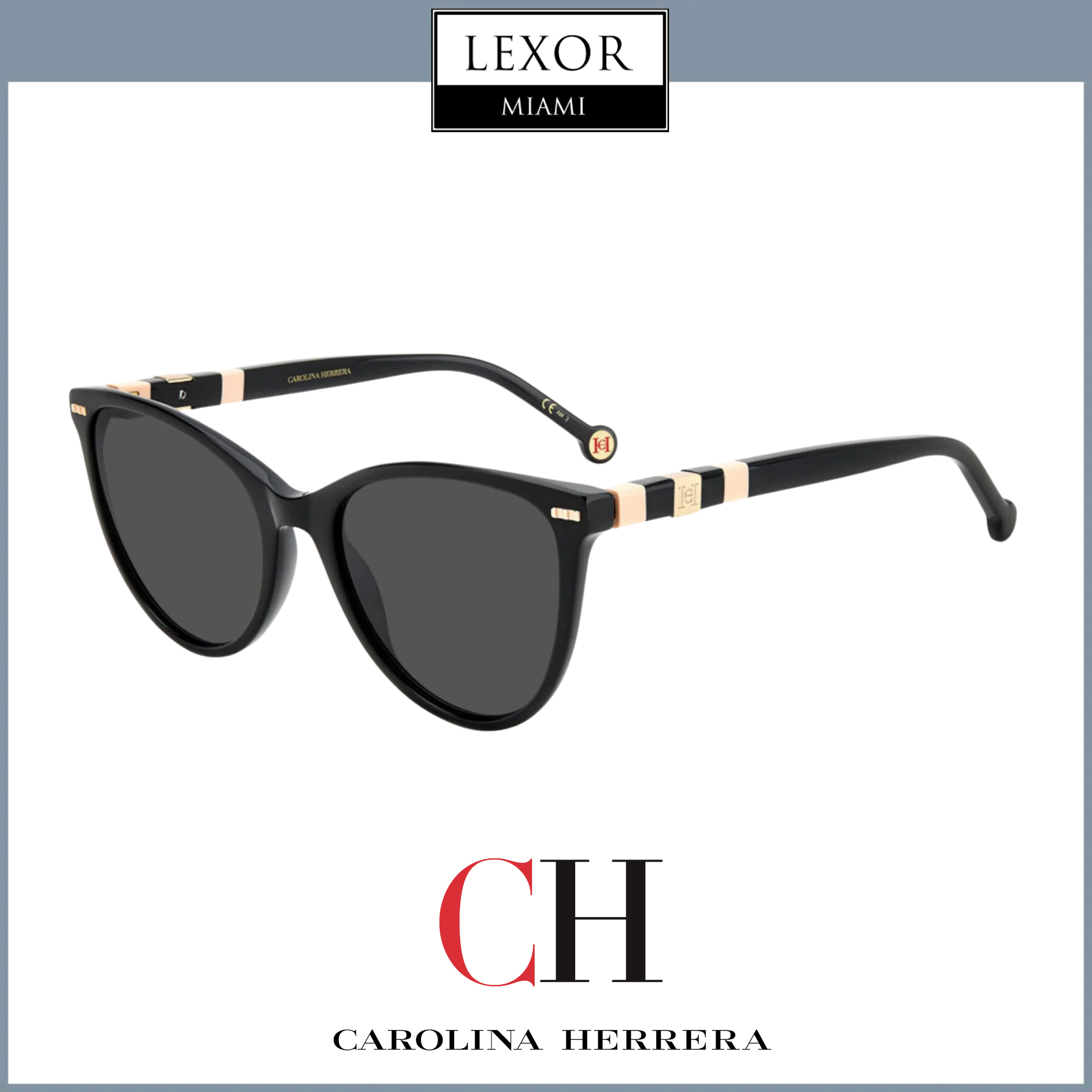 Carolina Herrera HER 0107/S 0KDX IR 57/20 145 Women's Designer Sunglasses - UV Protection, Fashion Eyewear for Women, Perfect for Beach, Driving & Outdoor Activities