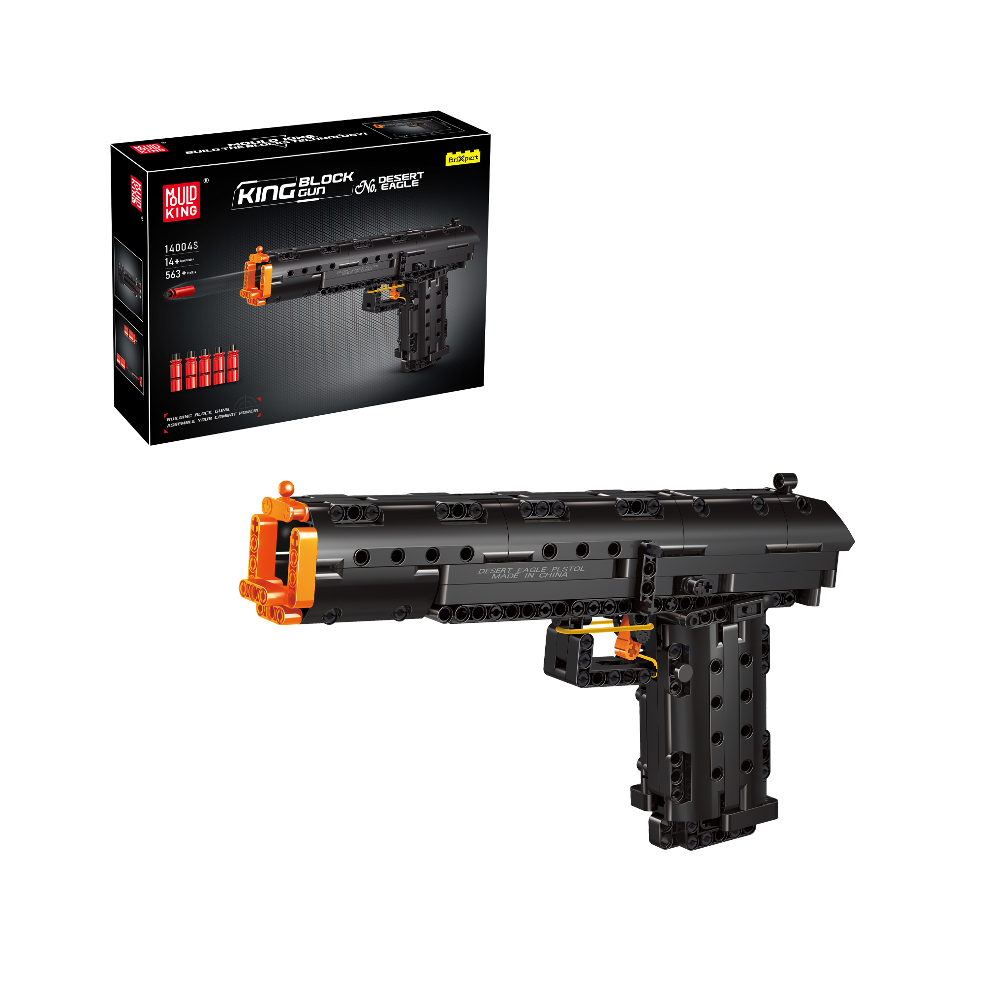 MOULD KING 14004S Desert Eagle Building Blocks Set - 563 PCS Model Gun Toy for Adults & Kids - Perfect for Creative Play, STEM Learning, and Collectors Display